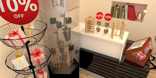 3D display rack and jewelry display in retail store